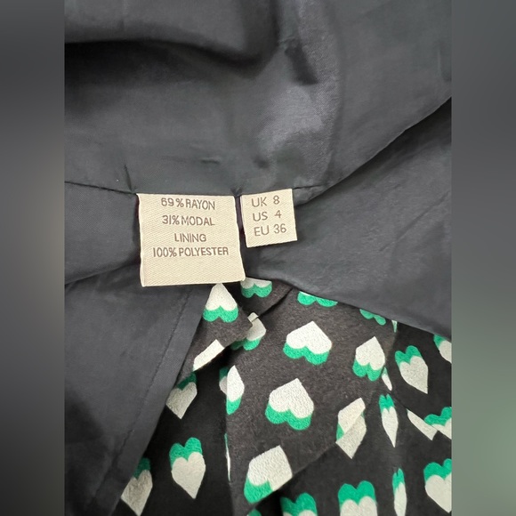 Orla Kiely Hipstich Aline Pleated Skirt with Pockets Heart Love Pattern - Picture 7 of 10